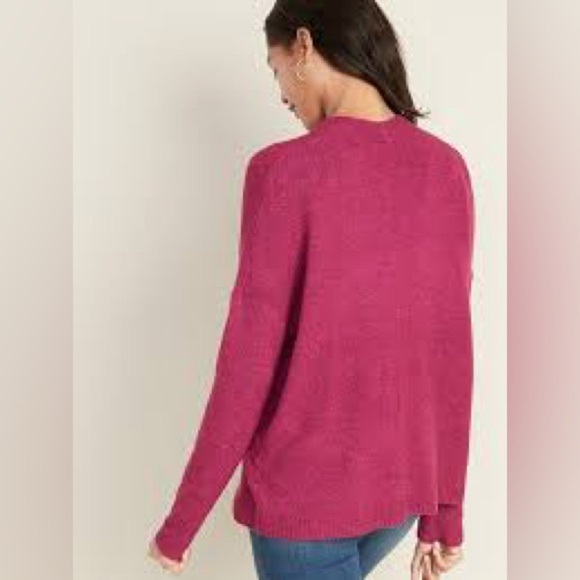 NWOT Old Navy Open-Front Cocoon Sweater, Size XXL (20), Berry - Picture 2 of 6